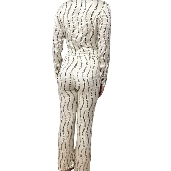 Alexis Jumpsuit Outfit Chains Ivory Formal Glam Retro Wide Leg Size Small - Picture 3 of 9